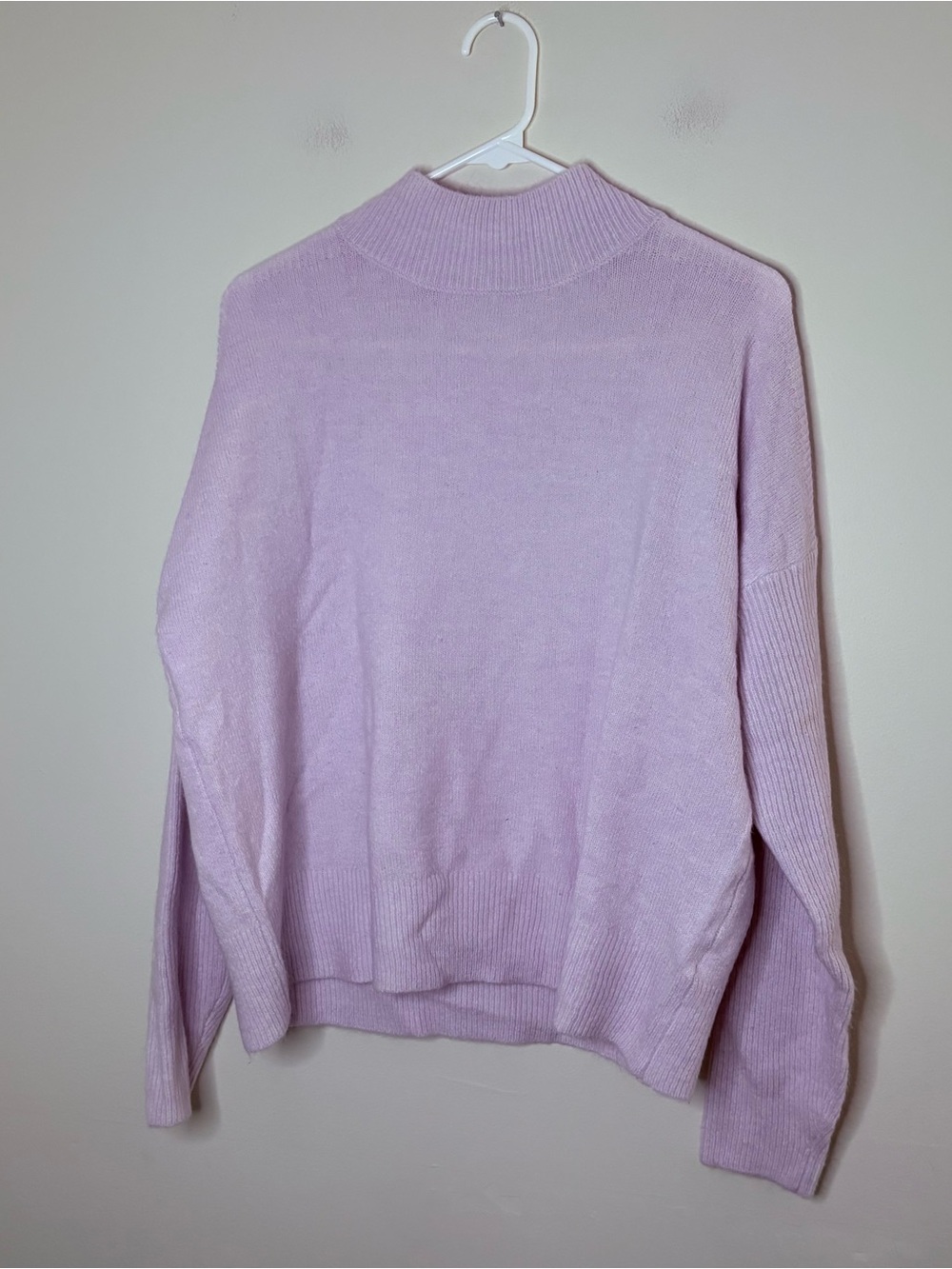 Time & Tru Purple Cowl Turtleneck Sweater Soft Knit Womens Large Fairy Cozy